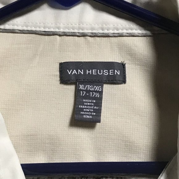 Mens Van Heusan Hawaiin Style Button Up XL (17/17 1/2) pineapples - Picture 2 of 5